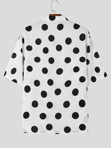 Mens Polka Dot Textured Print Short Sleeve Shirt SKUK78197