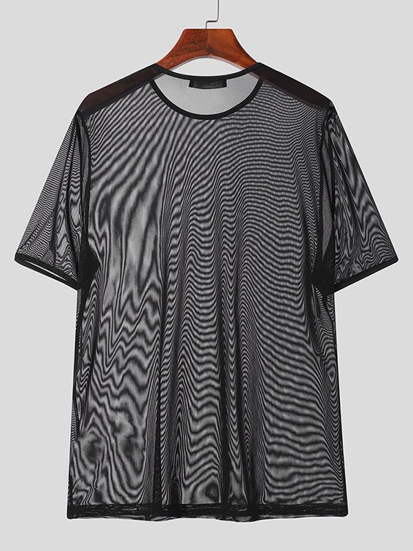 Mens Mesh See Through Short Sleeve T-Shirt SKUK35602