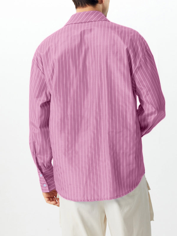 Mens Striped Bow Tie Long Sleeve Shirt SKUK80428