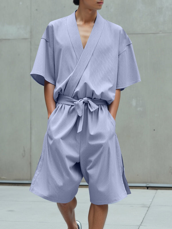 Mens Striped Casual Two Pieces Outfit SKUL08495