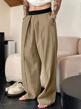 Mens Solid Color Loose Fit Colorblock Pant SKUL15088