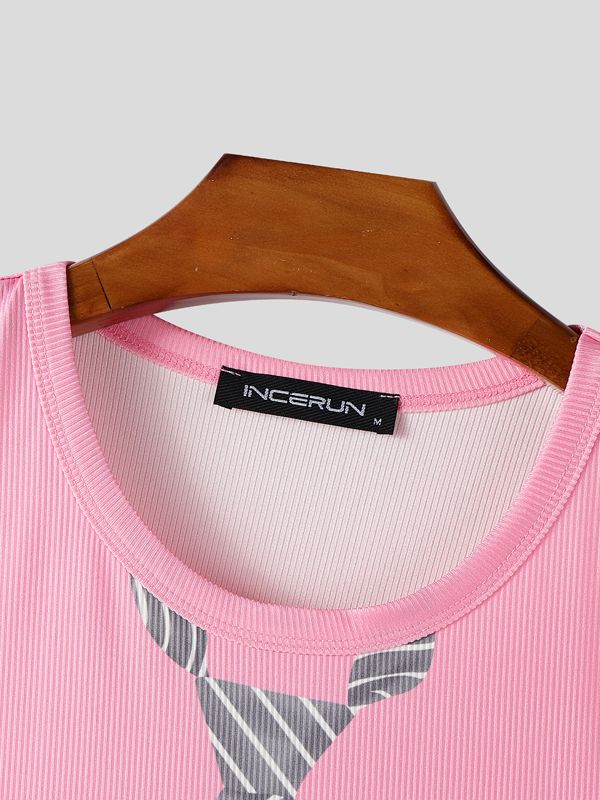 Men's Tie Print Knit Tank SKUL39777