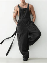 Men's Corduroy Ribbon Casual Jumpsuit SKUL30296