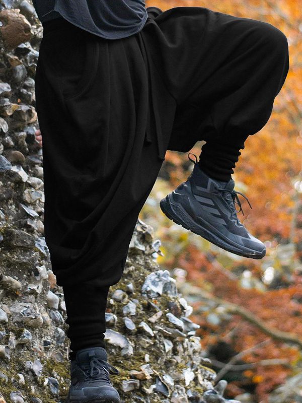 Men's Solid Pleated Loose Casual Pant SKUL32854