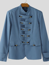 Men's Deconstructed Button Stand Collar Casual Blazer SKUL48643