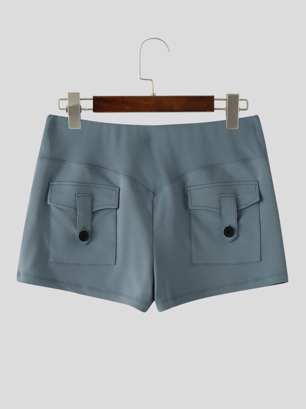Men's Booty-Shaping High Stretch Scrunch Butt High Waist Cargo Pocket Booty Short SKUL68425