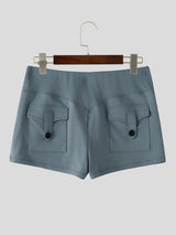 Men's Booty-Shaping High Stretch Scrunch Butt High Waist Cargo Pocket Booty Short SKUL68425