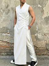 Men's Avant-Garde Sleeveless Long Wrap Tank SKUL68350