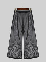 Mens Glitter Mesh See Through Wide Leg Pants SKUK51801