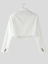 Men's Irregular Cropped Long Sleeve Blazer SKUL25967