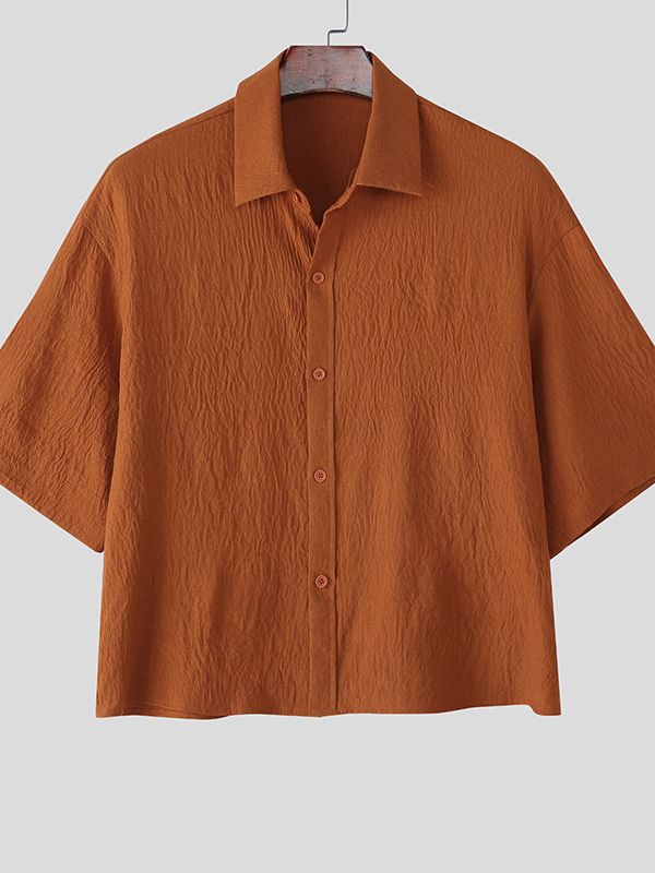 Men's Simple Solid Color Half Sleeve Shirt SKUL38533