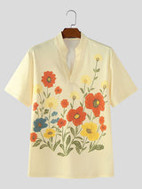 Men's Floral Print Short Sleeve Shirt SKUL15556