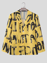 Men's Colorblock Letter Print Long Sleeve Blazer SKUL25959