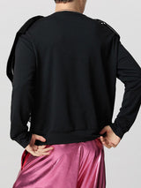 Mens Ruffle Patchwork Long Sleeve T-Shirt SKUK91172