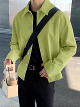 Men's Solid Casual Long Sleeve Jacket SKUL32818