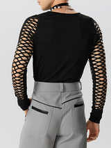 Mens Cutout Long Sleeve Crop Top SKUK27838