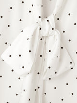 Mens Polka Dot Print Bow Long Sleeve Shirt SKUL01344