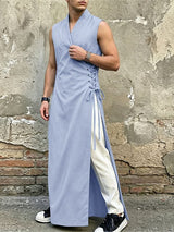 Men's Avant-Garde Sleeveless Long Wrap Tank SKUL68350