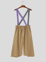 Men's Avant-Garde Asymmetric Stripe Tie Suspenders Plated Overall SKUL63025