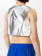 Mens Glitter Cutout See Through Crop Top SKUK50859