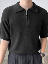 Mens Solid Knit Short Sleeve Golf Shirt SKUK48481