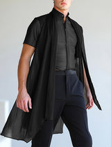 Mens Sheer Long Hem Short Sleeve Shirt SKUL05800