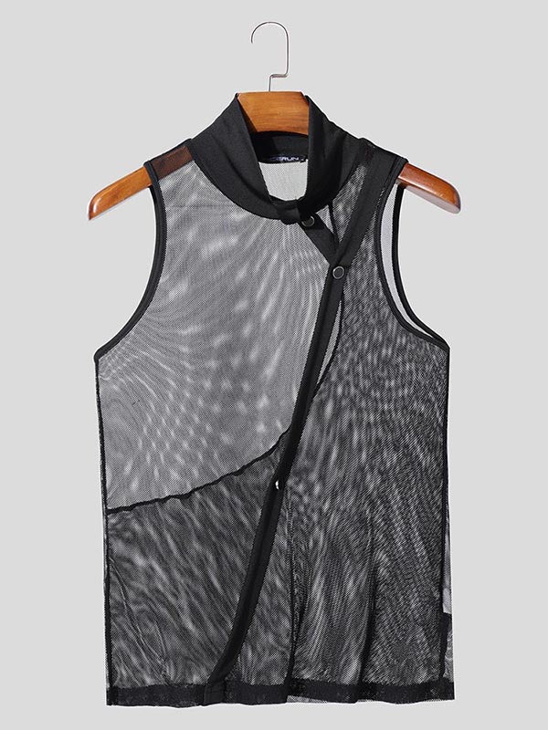 Mens Sheer Mesh Panel Sleeveless Tank SKUL06340