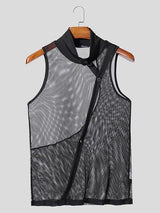 Mens Sheer Mesh Panel Sleeveless Tank SKUL06340