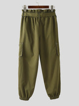 Men's Solid Color Pocket Tie Pant SKUL36597