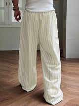 Men's Striped Textured Wide Leg Pant SKUL29704