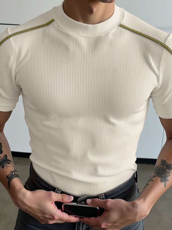 Mens Solid Color Casual Short Sleeve T-Shirt SKUL17000