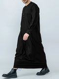 Mens Solid Long Sleeve Muslim Robe SKUK28591