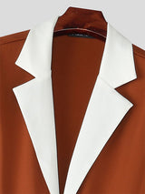 Men's Colorblock Flared Long Sleeve Jumpsuit SKUL23886