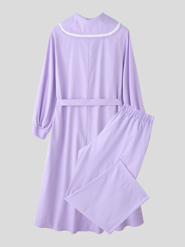 Men's Navy Collar Casual Two Pieces Outfit SKUL36628