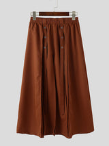 Mens Solid Color Long Slit Skirt SKUL11673