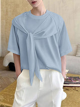 Mens Solid Color 3D-Cut Short Sleeve T-Shirt SKUL13730