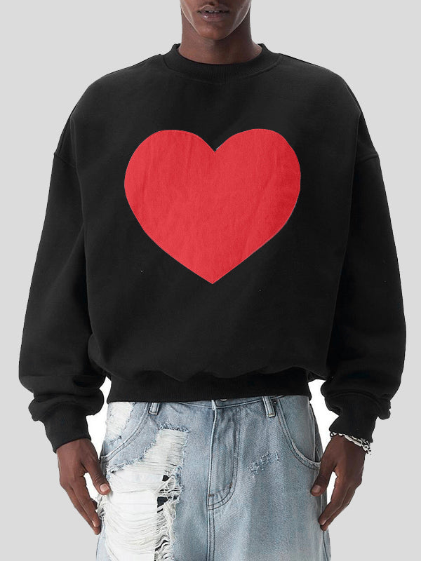 Mens Heart Print Long-Sleeve Sweatshirt SKUK80486