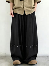 Men's Vintage Harajuku Deconstructed Button Detail Pleated Balloon Wide Leg Pant SKUL70243