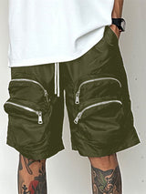 Mens Solid Color Multi-Zip Utility Short SKUL02185