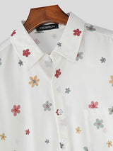 Men's Floral Print Long Sleeve Shirt SKUL34182