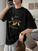 Men's Dog Print Short Sleeve T-Shirt SKUL38868