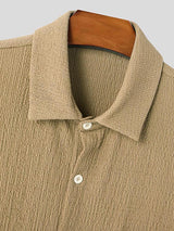 Mens Simple Textured Short Sleeve Two Pieces Outfit SKUL03662