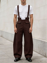 Men's Vintage Pinstripe High Waist Wide Leg Jumpsuit SKUL63100