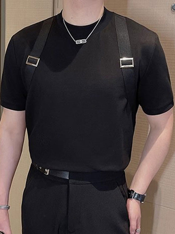 Mens Suspender Detail Short Sleeve T-Shirt SKUK71325