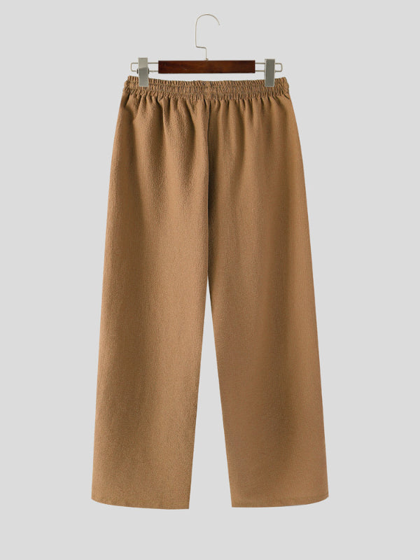 Mens Solid Color Textured Casual Pant SKUL18786