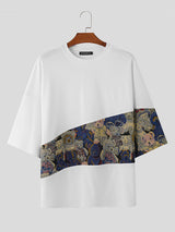 Mens Bear Print Round Neck Sleeve T-Shirt SKUK65109