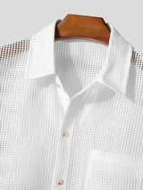 Men's Sheer Mesh Casual Two Pieces Outfit SKUL20265