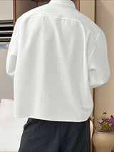 Men's Solid Color Pocket Long Sleeve Shirt SKUL43860