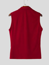 Mens Floral Print Contrast Color Sleeveless Shirt SKUL18004