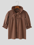 Mens French Romantic Plaid Half Sleeve Shirt SKUK65082